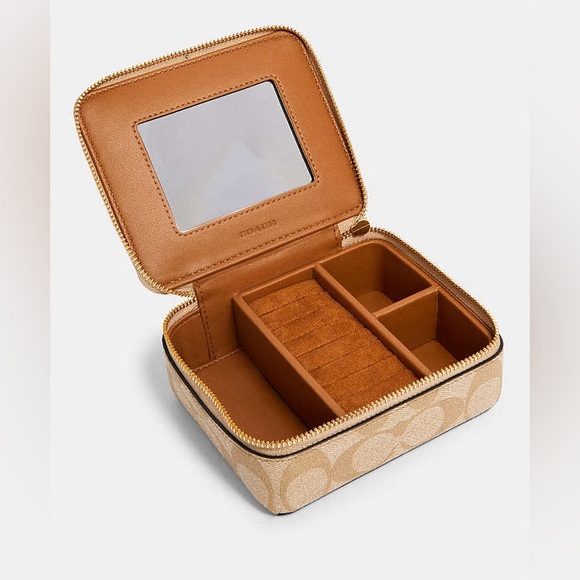 SOLD Coach NWT Jewelry Box In Signature Canvas - Picture 7 of 7